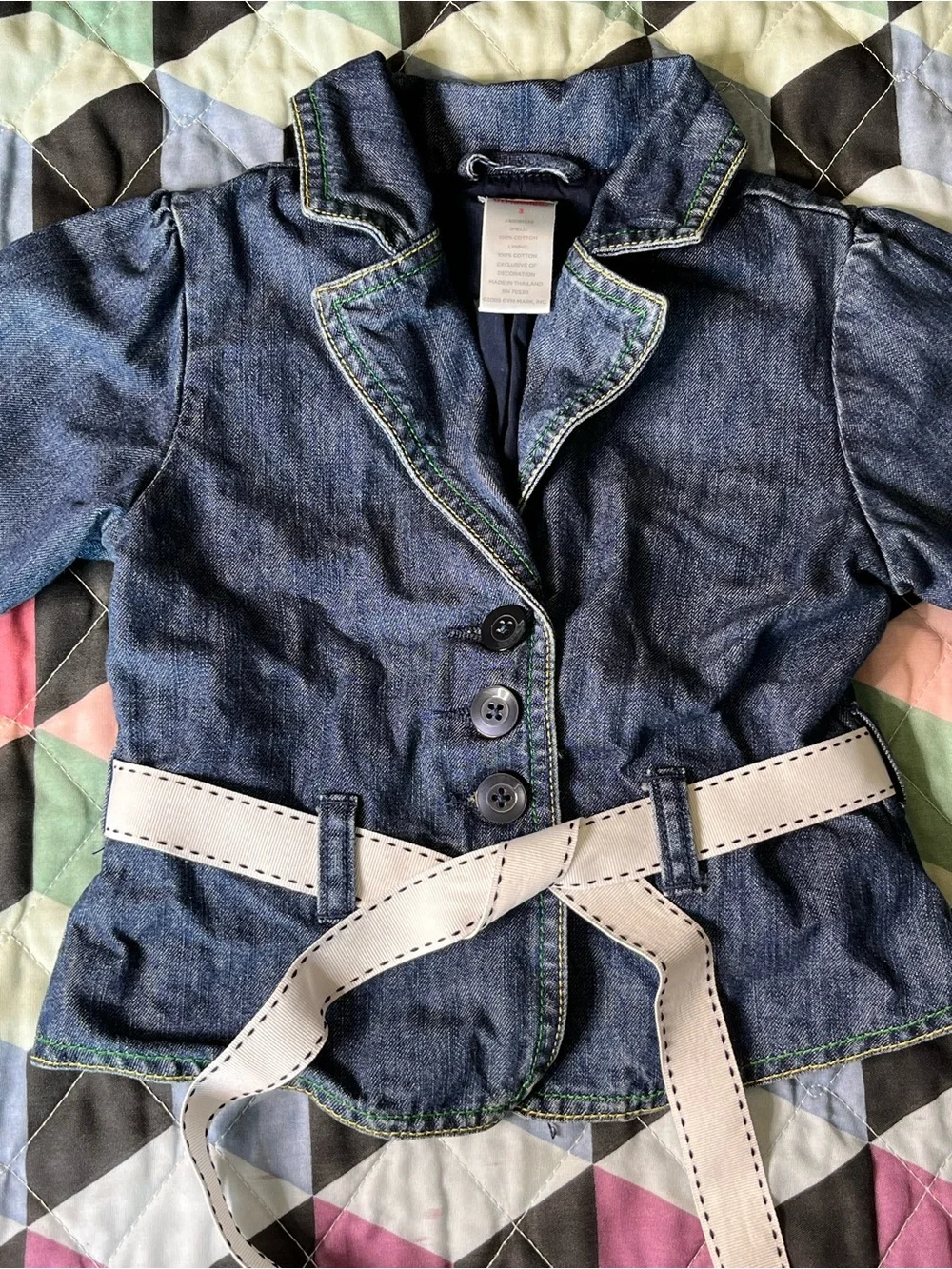 Gymboree Girls Denim Belted Jacket - Size 3